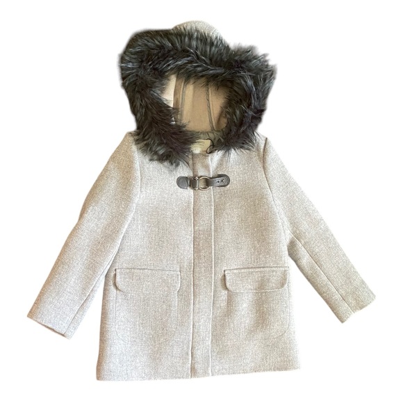 Zara | Jackets u0026 Coats | Nwt Zara Girls Sz 7t Kids Wool Blend Light Grey  Hooded Coat | Poshmark